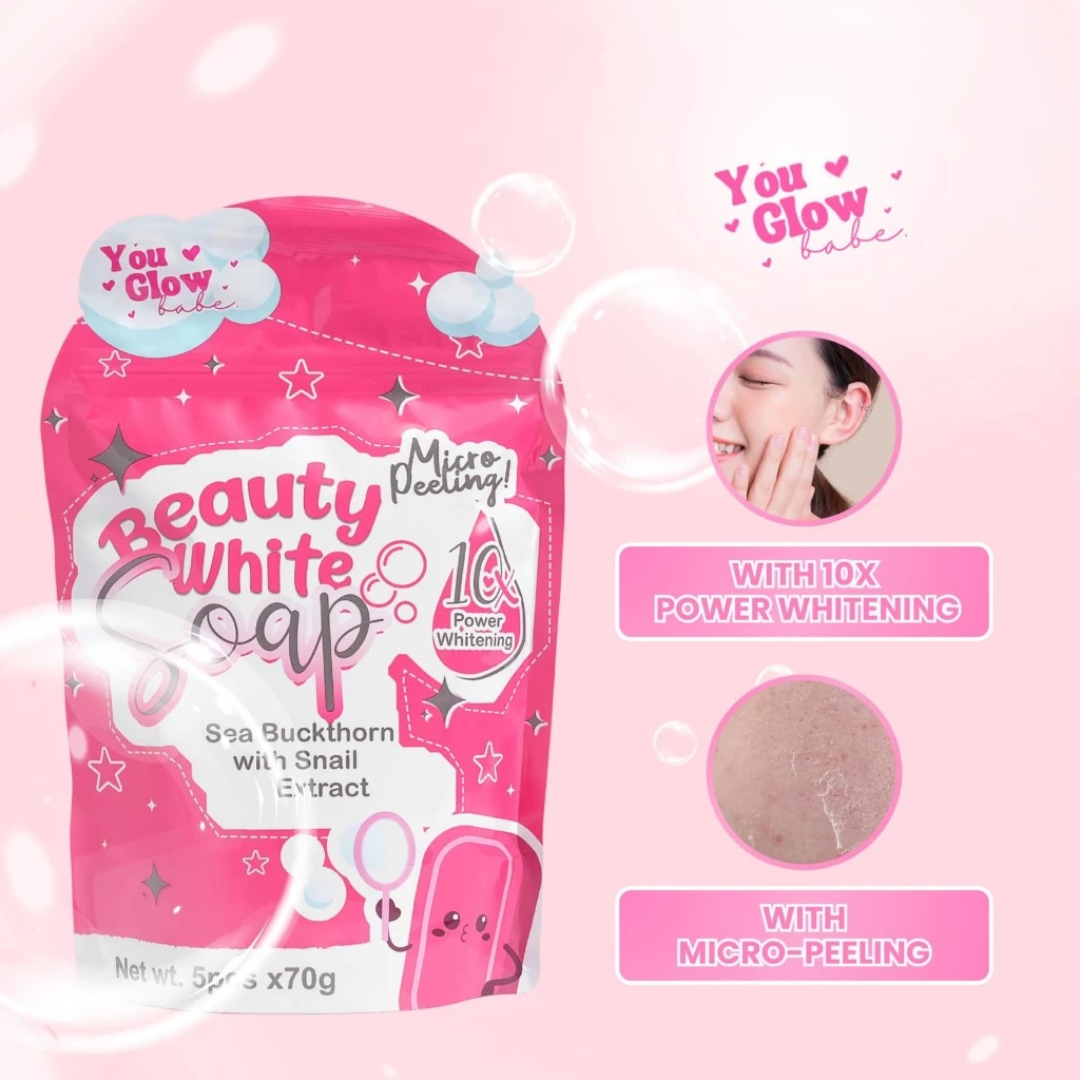 You Glow Babe, Micro Peeling Beauty White Soap 70g 5pcs pack