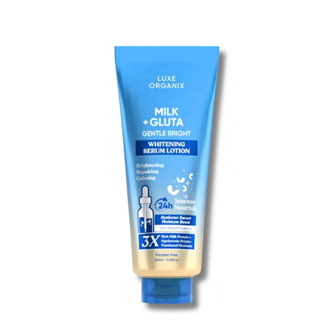 Luxe Organix, Milk+Gluta Gentle Bright Whitening Serum Lotion 350ml