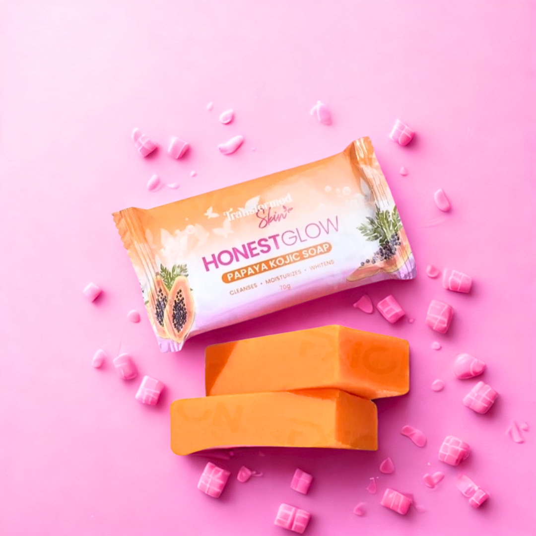 Transformed Skin, Honest Glow Papaya Kojic Cleanes Soap 70g